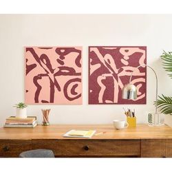 Scribbles Coral || Sound Dampening Pinnable Tiles