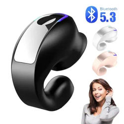 Cuffie a conduzione ossea GD28 Clip per orecchio 5.3 compatibile con Bluetooth Auricolare singolo sportivo leggero per Xiaomi Huawei