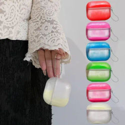 Luminous Quicksand For AirPods 4 Earphone Case TPU Protective Cover Glow In Dark Night Shiny Moving Sand Hard Shell Blue/Pi P3L7