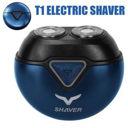 TEMU Usb Rechargeable Men's Rotary Electric Shaver, Portable Mini Facial Trimmer, Travel-friendly, With 500mah Lithium Battery, Magnetic Knife Head, Non-sensitive Deep Shaving Technology