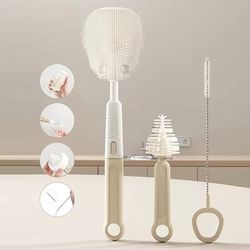 TEMU 's Silicone Bottle Brush, Cleaning Straw Tool, Brush, And Cup Rim Cleaner Set