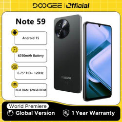 DOOGEE Note 59 5G Smartphone Android 15 6250mAh Battery 6.75" Display 32GB RAM(8GB+24GB) 128GB ROM Cell Phone Widevine L1 NFC
