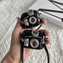 Custodia per auricolari con bagliore per fotocamera 3D per Apple Airpods 3 2 1 Custodia protettiva per cuffie in silicone morbido per Air Pods Pro 1a 2a generazione