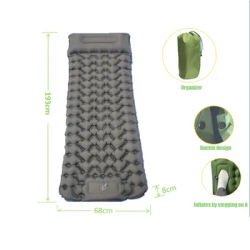 Outdoor ultralight air mat built In Inflator Pump Camping inflatable Mattress with pillow Self-inflating sleeping pad for Hiking