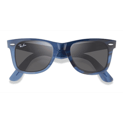 Unisex s wayfarer,wayfarer Photo Striped Blue Acetate Prescription sunglasses - Eyebuydirect s Ray-Ban RB2140