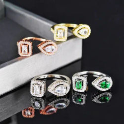 2025 nouvelle mode gothique Goth Rose or argent couleur poire vert serpent anneau pour les femmes de mariage fille amoureux fête cadeau bijoux R5098