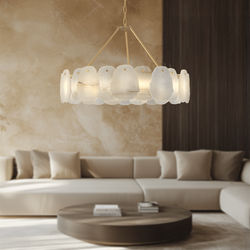 Alba | Alabaster Petal Chandelier | Warm White (3000k) / Large | MOD LIGHTING