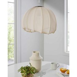 Marsaxlokk 15"L x 18"W x 14"H Traditional Metallic - Nickel/Blush/Translucent Pendant - Boutique Rugs