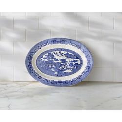 16" Blue Willow Oval Platter by Brylane Home in Blue