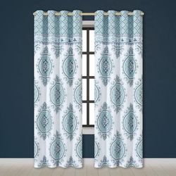Afton 84 Inch Grommet Panel Pair by Royal Court in Blue (Size ONE SIZE)