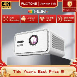 Flixtone D9W Mini 2500 ANSI 4K Portable Projectors Full HD 1080P Beam Projector for Movies Home Theater WiFi Android Game Beamer