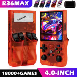 R36 Max Console Handheld Game Players 4" IPS HD Screen Open Source Console Retro Pocket Video Player 64G/128G Up to 20000+ Games