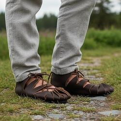 Medievale Rinascimento Scarpe Pirata Vichinghi Costume Per uomo Celtico Costumi da pirata Halloween Mascherata Performance Festa Sera LARP Adulti Scarpe