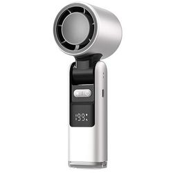 ventilatore portatile con piastra di raffreddamento, mini ventilatore pieghevole con velocità 1-199 con supporto, gancio cordino, fino a 6 ore di utilizzo per viaggi, ufficio, casa all'aperto