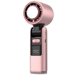 ventilatore portatile con piastra di raffreddamento, mini ventilatore pieghevole con velocità 1-199 con supporto, gancio cordino, fino a 6 ore di utilizzo per viaggi, ufficio, casa all'aperto
