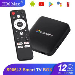 H96 MAX Amlogic S905L3 Android14.0 ATV AI TV Box 4K Video Decording 2.4G/5G WiFi BT4.0 Google Voice Assistant Smart Set Top Box