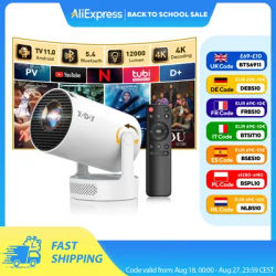 XGODY 4K 1080p LED Projector with 12000 Lumen Brightness, WiFi 6 Bluetooth 5.0 Portable Home Theater System for entertainment