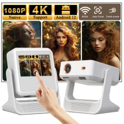 All-in-One 4K Projector** – Dual-Screen Touch, Portable, Gaming/Karaoke, HDMI/USB, Wireless BT/WiFi, Your Perfect Home Cinema
