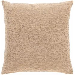 Skillman 18" Square Modern Cotton Tan Throw Pillow - Boutique Rugs