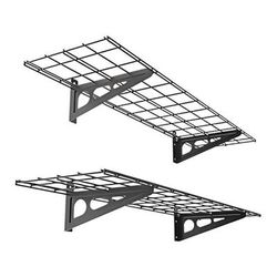 Fleximounts 1' x 4' Black Wall Mounted Shelf (2-Pack)