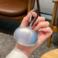 Clear Soft Case for HUAWEI FreeBuds 6 Wireless Earbuds with Carabiner TPU Transparent Protective Cover Accessories Earphones