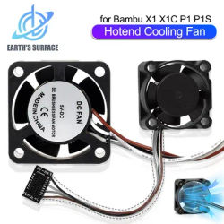 3D Printer Parts Hotend 2510 Cooling Fans for Bambu Lab X1 P1 Hotend With Cable Rapid Cooler Fans for Bambu X1C P1S P1P Series