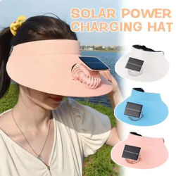 Chapeau pare-soleil avec ventilateur, chapeau de Protection solaire d'été, chargeur solaire et USB, ventilateur de refroidissement respirant pour Camping en plein air, casquette de plage