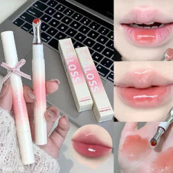 Kakashow Mirror Watery Lip Gloss Iron Brush Head Jelly Lipgloss Moisturizing Lip Tint Lipstick Nature Nude Lips Makeup Cosmetics