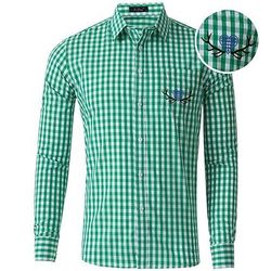 Oktoberfest Camicia in pelle di daino Quadri Cuore di diamante bavarese Bavarese Tedesco Prati Per uomo Carnevale Festa della birra Panno in stile tradizionale