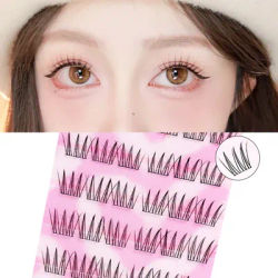 Self-Adhesive False Eyelash Clusters No Glue Required Soft & Wispy Idol Lashes for Everyday Makeup Reusable