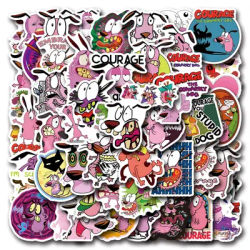 10/30/55pcs Funny Curage The Cowardly Dog Cartoon Stickers Decoration DIY Luggage Skateboard Phone Bike Anime Sticker Decals Toy