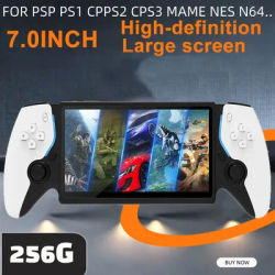 PX Pro Handheld Game Player Portable Retro Gaming Console 7.0” Screen 256G add more Games for PS1 PSP ARC Play Anytime Anywhere