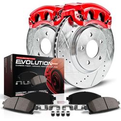 Powerstop Brake Kit With Calipers Powdercoated red Caliper & Hardware Z23 Evolution Sport Series, Front, KC1304C