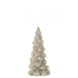 Albero di Natale decorativo a led in vetro argento 10x10x20 cm