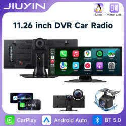 11.26 inch IPS Touch Screen Multimedia Video Player Portable 4K Car DVR Wireless CarPlay Android Auto Dual Lens Driving Recorder