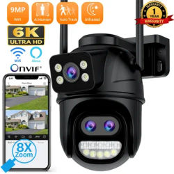 Video Surveillance iCSee Wifi Camera 12MP 6K PTZ Three Lens Dual Screen 8MP HD Wireless Outdoor IP Camera AI Human Detection P2P