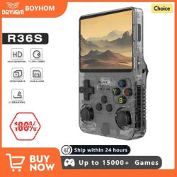 BOYHOM R36S Retro Handheld Video Game Console Linux System 3.5 Inch IPS Screen R35s Pro Portable Pocket Video Player 64GB Games