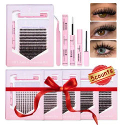 Wholesale Eyelash Extension Kit Daily Natural Individual Cluster Lash kit Fluffy Clusters Beginner Friend With Lash Tools