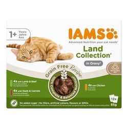 48x85g Gravy Land Collection Grain Free Advanced Nutrition IAMS Wet Cat Food