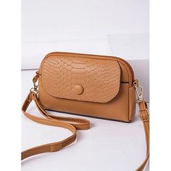 borsa a tracolla da polso in similpelle da donna con patta in stampa coccodrillo – elegante piccola borsa a tracolla per l'uso quotidiano, i viaggi e il lavoro