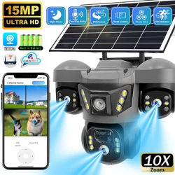 V380PRO Solar WIFI Wirless IP Camera CCTV Video Surveillance Camera Outdoor 360 Monitor 15MP HD Night Vision Security Protection