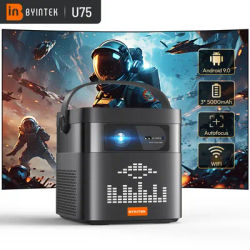 BYINTEK U75 Portable Projector 4K 3D WiFi Full HD1080P Built-in 2 x 10W Speakers Home Theater Projectors With15000mAh Battery
