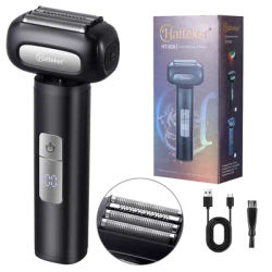 Hatteker Electric Shaver with Four Blades Digital Display Reciprocating Type Beard Razor for Home Full Body Washable Shaving
