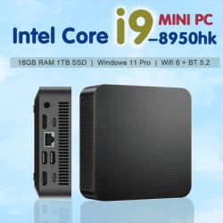 New Arrival Intel Core i9 8950HK Mini PC Computer Windows 11 16GB DDR4 1T/2TB SSD 1000Mbps 4K HD Mini Gaming Pc Desktop