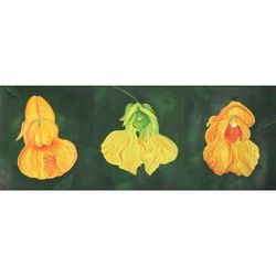 'Three Sisters' Original Floral Oil Painting on Canvas in Yellows and Greens