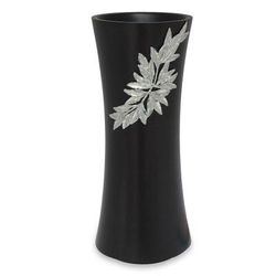 Mango wood and pewter vase, 'Rainforest Bamboo'