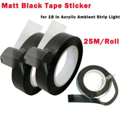 25M/Roll Smoke Matte Black Tape Guide Fiber Optic Sticker Car Ambient Lights Part for 18 in 1 Acrylic LED Atmosphere Strip Light