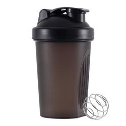 400ML Colorful Whey Protein Shaker Bottle For Fitness Gym Portable Mixing Cup Black