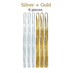 48 Inch Fairy Hair Tinsel Kit 1200 Sparkling Hair Extensions In 12 Colors silver And Gold 36 Inches