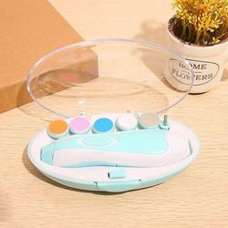 Multifunctional Electric Baby Nail Trimmer & Manicure Tool Set Safe Nail File Clippers For Newborns & Toddlers blue